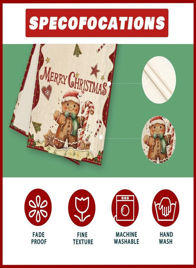XCHI Merry Christmas Gingerbread Man Winter Xmas Table Runner Table Decoration for Home Kitchen Dining Holiday Decor 13x72 Inch - Image 4